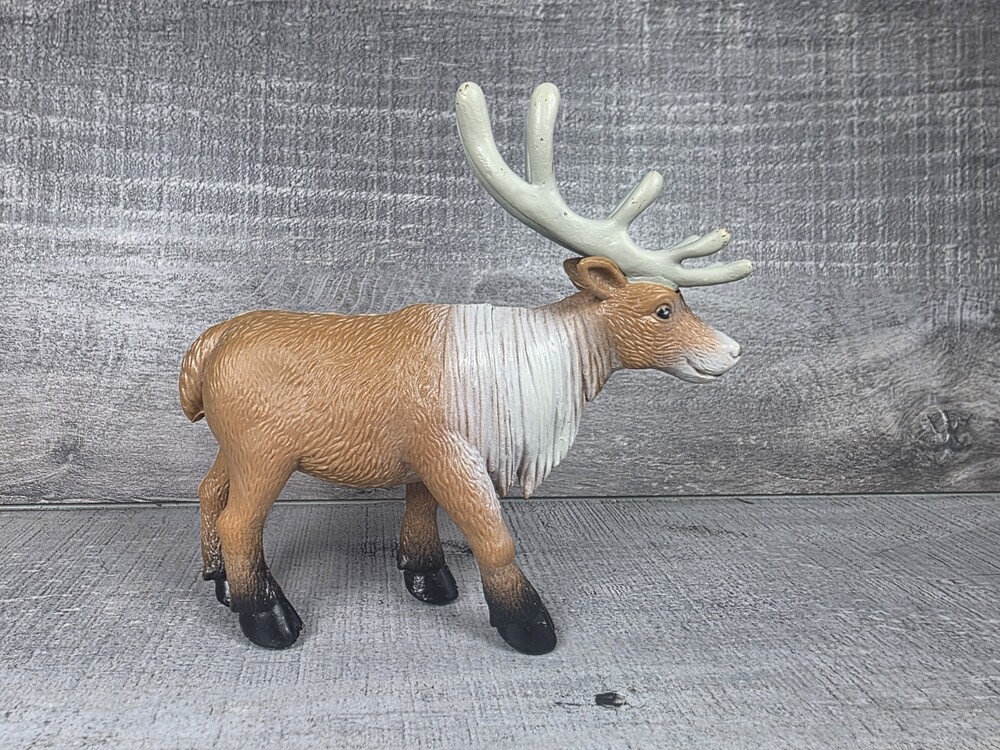 Ankyo Plastic ELK Animal Figure w Antlers 5.5" Cake Topper Toy Woodland g77a